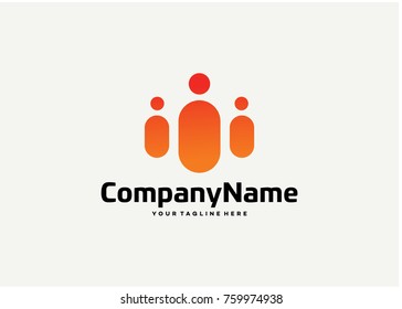 People Logo Template Design. Creative Vector Emblem for Icon or Design Concept