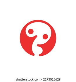 people logo template design. human, heart, health, social media vector illustration icon