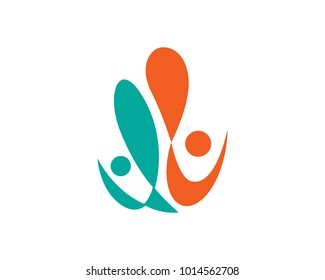 People Logo Template Design Vector, Emblem, Design Concept, Creative Symbol, Icon