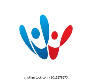 People Logo Template Design Vector, Emblem, Design Concept, Creative Symbol, Icon