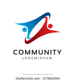 People Logo Template Design Vector, Emblem, Concept Design, Creative Symbol, Icon