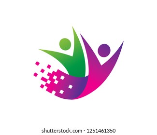 People Logo Template Design Vector, Emblem, Concept Design, Creative Symbol, Icon