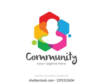 People Logo Template Design Vector, Emblem, Concept Design, Creative Symbol, Icon