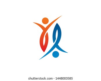 People Logo Template Design Vector, Emblem, Design Concept, Creative Symbol, Icon