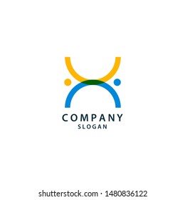 People logo template design. Vector