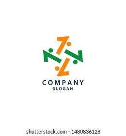 People logo template design. Vector