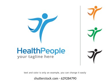 People Logo Template Design Vector, Emblem, Design Concept, Creative Symbol, Icon