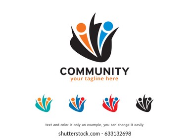 People Logo Template Design Vector, Emblem, Design Concept, Creative Symbol, Icon