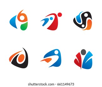 People Logo Template Design Vector, Emblem, Design Concept, Creative Symbol, Icon