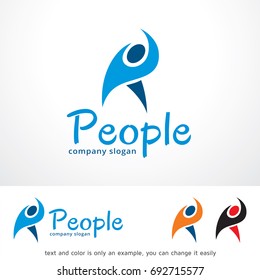 People Logo Template Design Vector, Emblem, Design Concept, Creative Symbol, Icon
