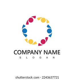 People Logo Template, Social Media Network Icon