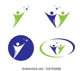People Logo Template Vector Icon Illustration Design