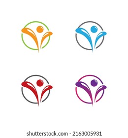 Conjunto de iconos del vector de la plantilla de logotipo de personas