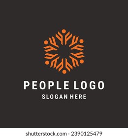 people logo template vector illustration design