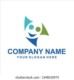 people logo vector abstract design