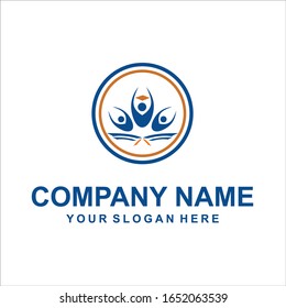diseño abstracto vectorial del logotipo de la gente