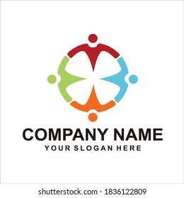 people logo vector abstract design