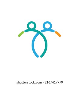 people logo vector icon template illustration design
