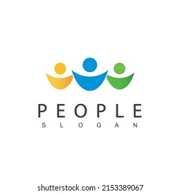 People Logo Vector In Isolated White Background