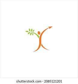 crecimiento de plantilla vectorial de logotipo de personas