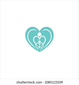 people logo vector template heart