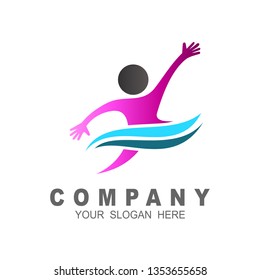people logo with wave and simple look