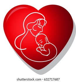 People logos.mother.madonna,saint mary silhouette baby jesus love logo,icon. Breastfeeding.Pregnant,expectant mother woman,symbol.Card Happy Mothers Day.Mother child.maternity.Vector illustration
