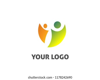 people logotype The logo of the general availability of people and interaction with society through the network. 