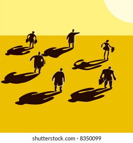 People look far. Simple vectir.