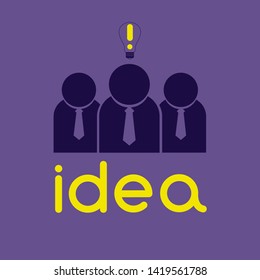 People look for and find an idea. Vector illustration. flat style