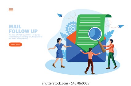 people looking and discussing mail concept vector illustration