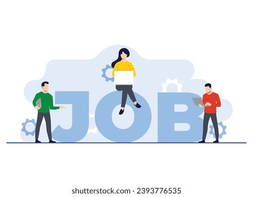 People looking for jobs, Business people searching for new employees Career concept flat illustration for landing pages, web banners, infographics, posters, web pages, mobile apps, social media