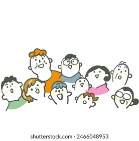 People Looking Up at Sky Stock Illustration	
