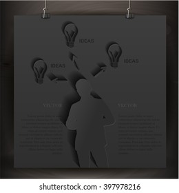 People with lots of ideas. Poster. Business concept brainstorming. Vector.