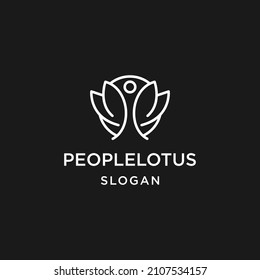 People Lotus logo line art icon in black backround