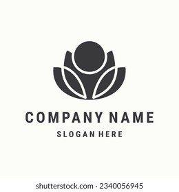 People lotus logo template vector illustration design