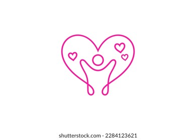 people love care continuous line logo