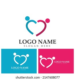 people love and care logo designs colorful concept vector illustration  family care logo template  love symbol.