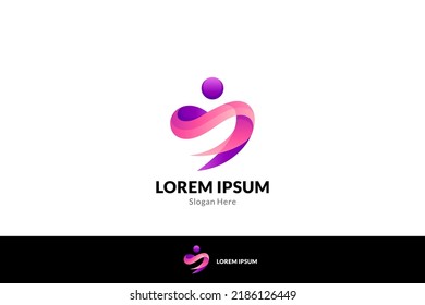 people love care logo with gradient colors