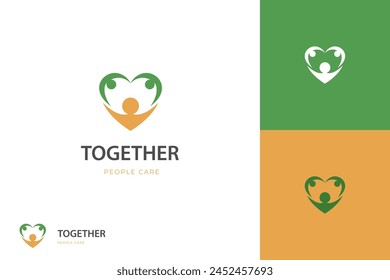 people love care logo icon design for social help, Charity and support vector concept and happy life vector logo symbol