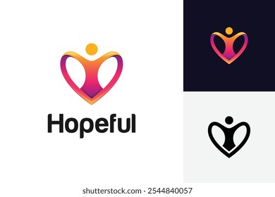 People Love care logo icon design with heart graphic concept for medical, health life and health care logo elements