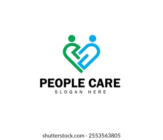 people love care logo icon design for social help, Charity and support concept and happy life logo symbol