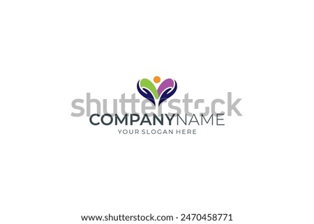 People love and care logo vector ready for healthy life, education, childcare, charity and others