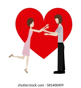 people in love couple icon, vector illustration image