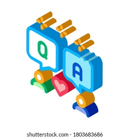 people love dialogue icon vector. isometric people love dialogue sign. color isolated symbol illustration