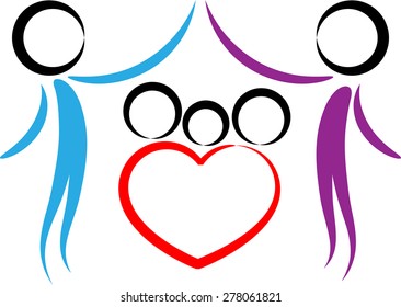 people and love with home icon