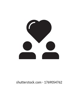 people love icon glyph vector illustration black design. isolated on white background