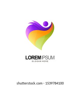 people with love logo design and template