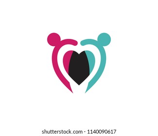 People love logo vector illustration