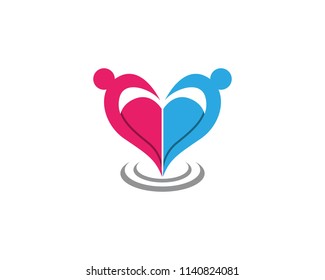 People love logo vector illustration